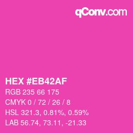 Color code: HEX #EB42AF | qconv.com
