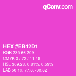 Color code: HEX #EB42D1 | qconv.com