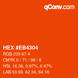 Color code: HEX #EB4304 | qconv.com