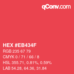 Color code: HEX #EB434F | qconv.com