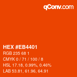 カラーコード: HEX #EB4401 | qconv.com
