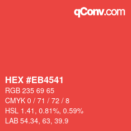 Color code: HEX #EB4541 | qconv.com