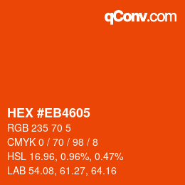Color code: HEX #EB4605 | qconv.com