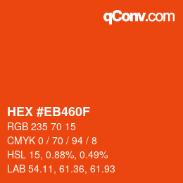 Color code: HEX #EB460F | qconv.com