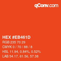 Color code: HEX #EB461D | qconv.com
