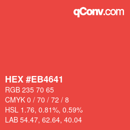 Color code: HEX #EB4641 | qconv.com