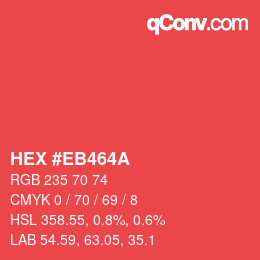 Color code: HEX #EB464A | qconv.com