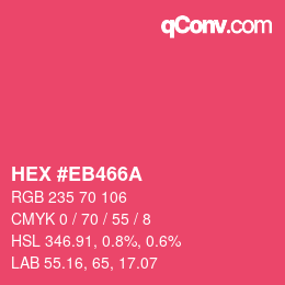 Color code: HEX #EB466A | qconv.com