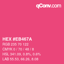 Color code: HEX #EB467A | qconv.com