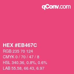 Color code: HEX #EB467C | qconv.com