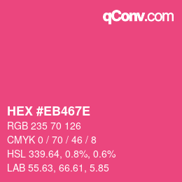 Color code: HEX #EB467E | qconv.com
