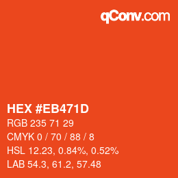 Color code: HEX #EB471D | qconv.com