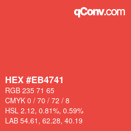Color code: HEX #EB4741 | qconv.com