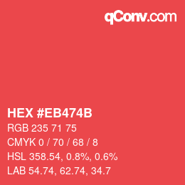 Color code: HEX #EB474B | qconv.com