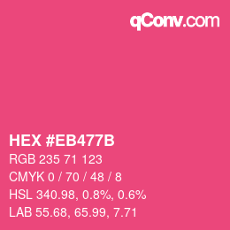 Color code: HEX #EB477B | qconv.com