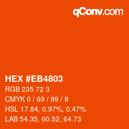 Color code: HEX #EB4803 | qconv.com