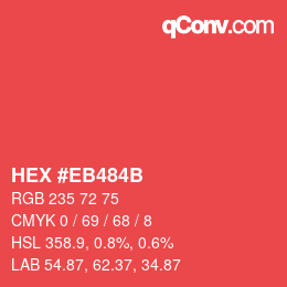 Color code: HEX #EB484B | qconv.com