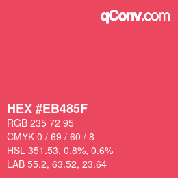 Color code: HEX #EB485F | qconv.com