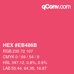 Color code: HEX #EB486B | qconv.com