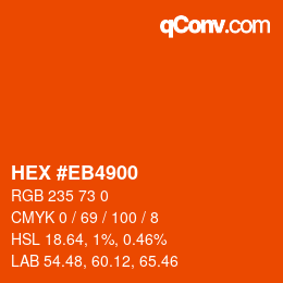 Color code: HEX #EB4900 | qconv.com
