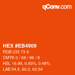 Color code: HEX #EB4909 | qconv.com