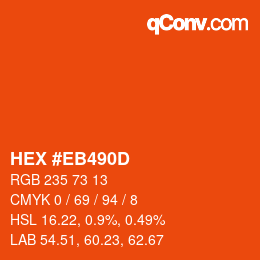 Color code: HEX #EB490D | qconv.com
