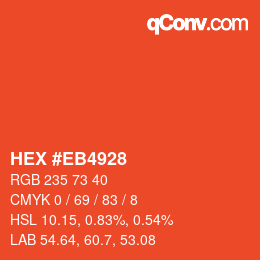 Color code: HEX #EB4928 | qconv.com