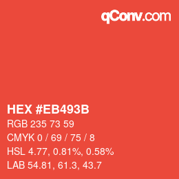 Color code: HEX #EB493B | qconv.com
