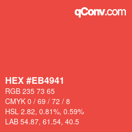 Color code: HEX #EB4941 | qconv.com