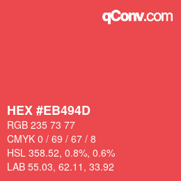 Color code: HEX #EB494D | qconv.com