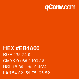 Color code: HEX #EB4A00 | qconv.com