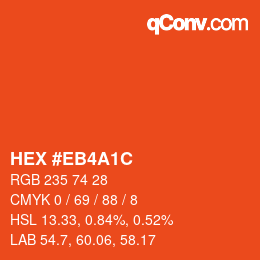 Color code: HEX #EB4A1C | qconv.com