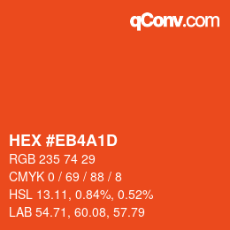 Color code: HEX #EB4A1D | qconv.com