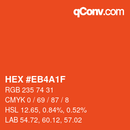 Color code: HEX #EB4A1F | qconv.com
