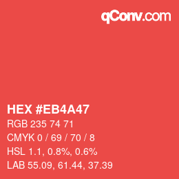 Color code: HEX #EB4A47 | qconv.com