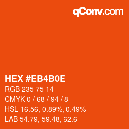 Farbcode: HEX #EB4B0E | qconv.com