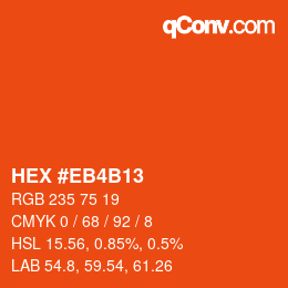 Color code: HEX #EB4B13 | qconv.com