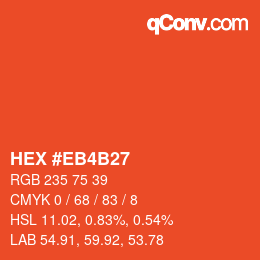 Color code: HEX #EB4B27 | qconv.com