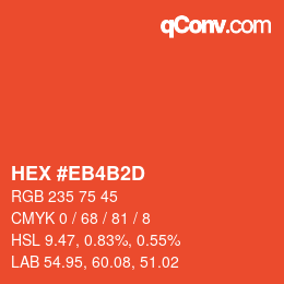 カラーコード: HEX #EB4B2D | qconv.com