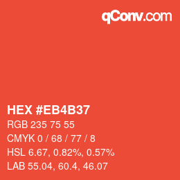 Color code: HEX #EB4B37 | qconv.com