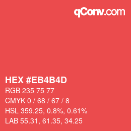 Código de color: HEX #EB4B4D | qconv.com