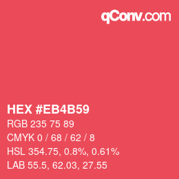 Color code: HEX #EB4B59 | qconv.com