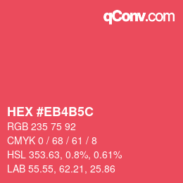 Farbcode: HEX #EB4B5C | qconv.com