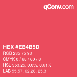 Color code: HEX #EB4B5D | qconv.com