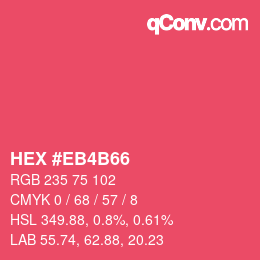 Color code: HEX #EB4B66 | qconv.com