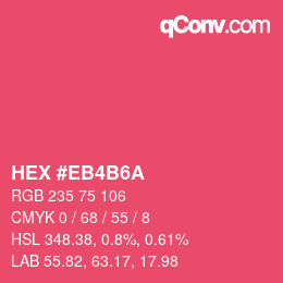 Color code: HEX #EB4B6A | qconv.com