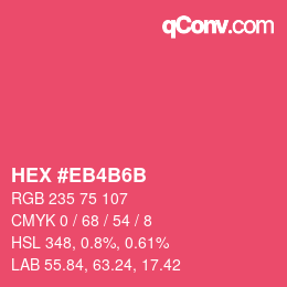 Color code: HEX #EB4B6B | qconv.com