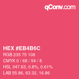 Color code: HEX #EB4B6C | qconv.com