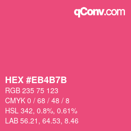 Color code: HEX #EB4B7B | qconv.com
