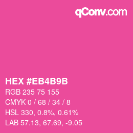 Color code: HEX #EB4B9B | qconv.com